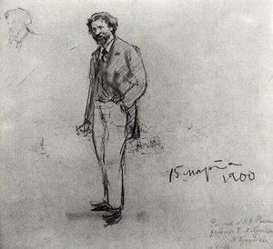 Portrait Of Ilya Repin — Boris Mikhailovich Kustodiev, Contemporary Realism