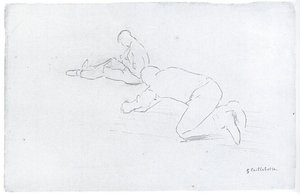 The Floor Scrapers (study) — Gustave Caillebotte