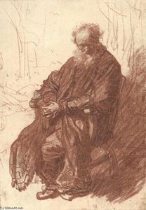 Old Man Seated In An Armchair, Full-length — Rembrandt Van Rijn, Baroque
