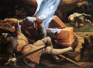 Soldiers Guarding Christ's Tomb At The Resurrection (detail From The Isenheim Altarpiece) — Matthias Grünewald