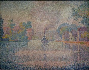 L'hirondelle Steamer On The Seine — Paul Signac