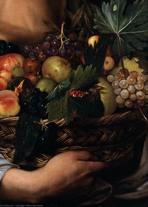Boy With A Basket Of Fruit (detail) — Caravaggio