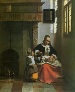 A Woman Peeling Apples — Pieter De Hooch