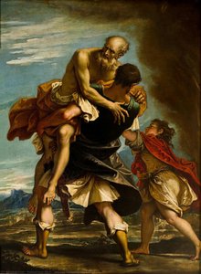 Aeneas Rescuing Anchises — Sebastiano Ricci