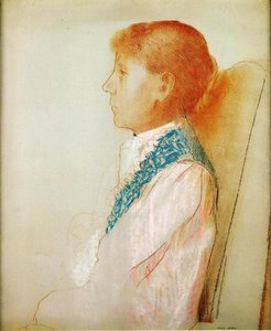Portrait Of Madame Redon In Profile — Odilon Redon