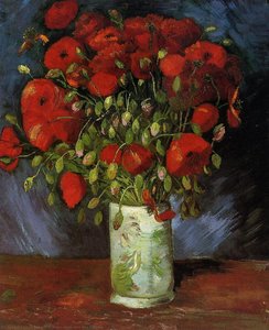 Vase With Red Poppies — Vincent Willem Van Gogh, Post-impressionism