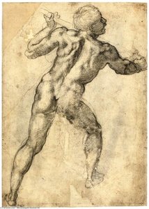 Two Nude Studies (recto) — Michelangelo Buonarroti