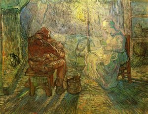 Evening - The Watch (after Millet) — Vincent Willem Van Gogh, Post-impressionism