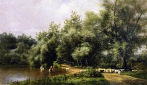 Sheep Washing On Long Island — Charles Henry Miller
