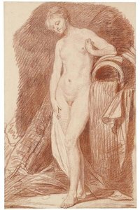 A Nude Woman Standing By An Urn — Jean-baptiste Greuze