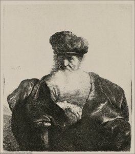 An Old Man With A White Beard And A Fur Cap — Rembrandt Van Rijn, Dutch Golden Age