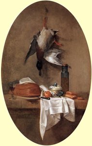 Duck With An Olive Jar — Jean-baptiste-siméon Chardin