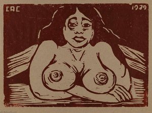 Untitled (half Portrait Of Nude Woman) — Carlos A Cortéz