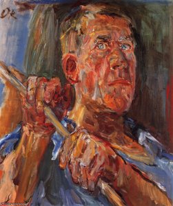 Autoportrait, Self Portrait, Huile Sur Toile, — Oskar Kokoschka