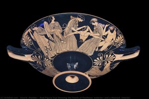 Red-figure Cup Showing The Death Of Pentheus (exterior) And A Maenad (interior) — Douris (painter)