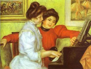 Yvonne And Christine Lerolle Playing The Piano — Pierre-auguste Renoir, Impressionism