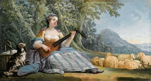 Shepherdess with lute
