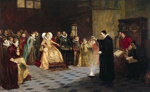 John Dee Performing An Experiment Before Queen Elizabeth I. — Henry Gillard Glindoni