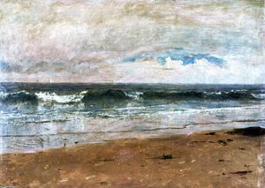 Seascape With Pines And Overhanging Clouds — Thomas Worthington Whittredge