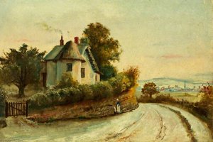 Monmouth From The Staunton Road With A Cottage And A Spring — John Arthur Evans