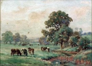 Milking Time At Springfield Farm — Claude Cardon, Impressionism