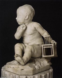 Infant With Cage — Jean-baptiste Pigalle, Rococo Elegance