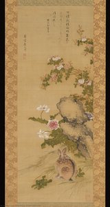 Rabbit And Roses — Mori Ransai