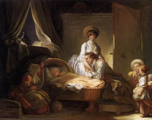 The Visit To The Nursery — Jean-honoré Fragonard, Rococo
