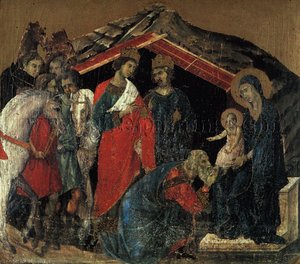 The Maestà Altarpiece, Detail From The Predella Featu — Duccio Di Buoninsegna
