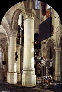 Interior Of The Nieuwe Kerk, Delft, With The Tomb Of William The Silent — Gerard Houckgeest