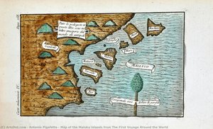 Map Of The Maluku Islands From The First Voyage Around The World — Antonio Pigafetta