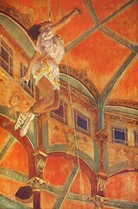 La La At The Cirque Fernando, Paris — Edgar Degas, Impressionistic Realism