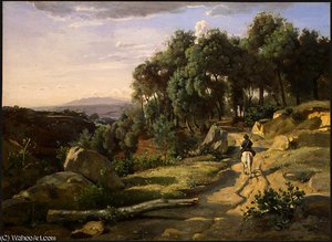 A View Near Volterra, Ng Washington — Jean-baptiste-camille Corot, Romantic Landscape Painting
