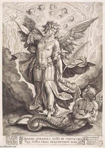St Michael Slaying The Dragon — Hieronymus Wierix, Baroque
