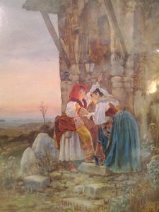 Peasant Women Near A Votive Shrine — Enrico Nardi