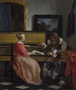 A Man And A Woman Seated By A Virginal — Gabriel Metsu