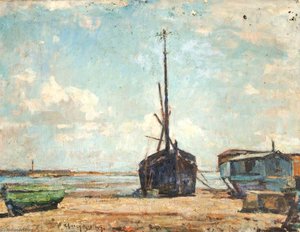 Houseboats At Milton, No.4 — Edward Robert King