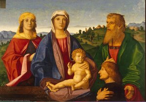 Madonna And Child With Saints And The Donor — Vincenzo Catena, Venetian Renaissance