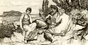Pan Comforting Psyche — Max Klinger