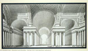 Design For A Metropolitan Cathedral — Étienne-louis Boullée, Neoclassicism