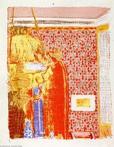 Interior With Pink Wallpaper (from The Series Landscapes And Interiors'')'' — Jean-édouard Vuillard, Post-impressionism