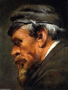 Head Of A Worker Wearing A Cap — Adolph Von Menzel
