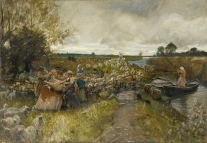 Sheepshearing In The Fens — Robert Walker Macbeth