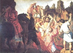 The Stoning Of St. Stephen — Rembrandt Van Rijn, Baroque