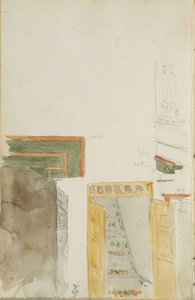 Folio 48, Arabic Courtyard And Staircase — Eugène Delacroix