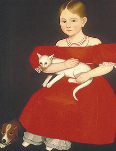 Young Girl With A Cat And Dog — Ammi Phillips
