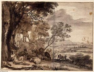 Landscape With A Goatherd — Claude Lorrain (claude Gellée), Baroque Landscape