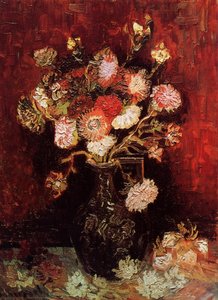 Vase With Asters And Phlox — Vincent Willem Van Gogh, Post-impressionism