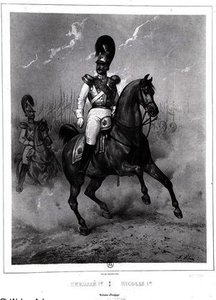 Portrait of Nicholas I Pavlovich on horseback