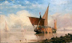 Hay Barge Off Yarmouth, Norfolk — Miles Edmund Cotman
